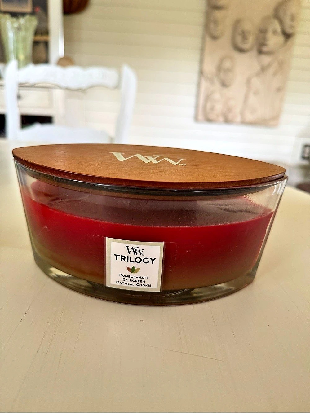 New WoodWick Trilogy Joyful Gatherings Ellipse Candle 16oz Discontinued Scent